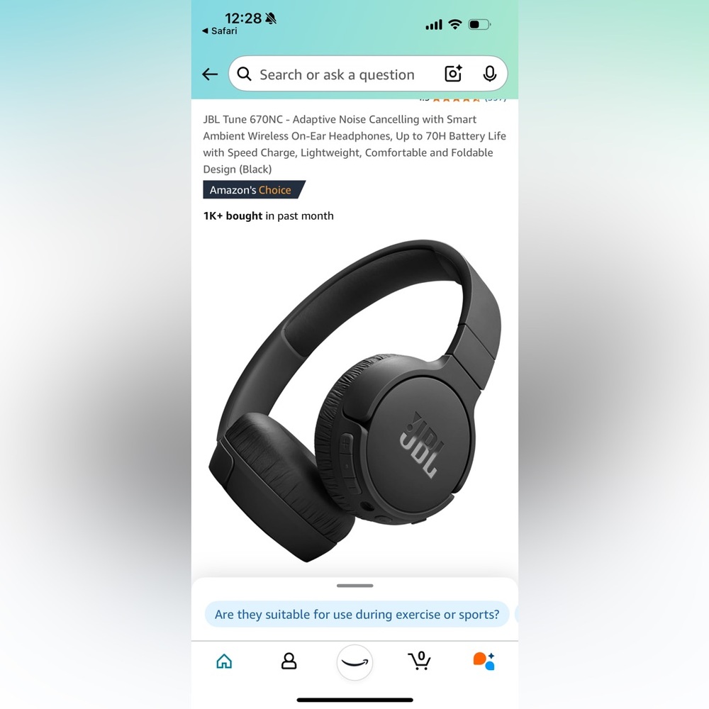 JBL Tune 670NC Black Headphones
